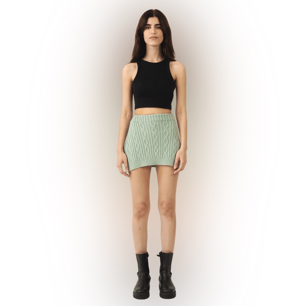 RASTAH MINT GREEN JACQUARD MINI SKIRT